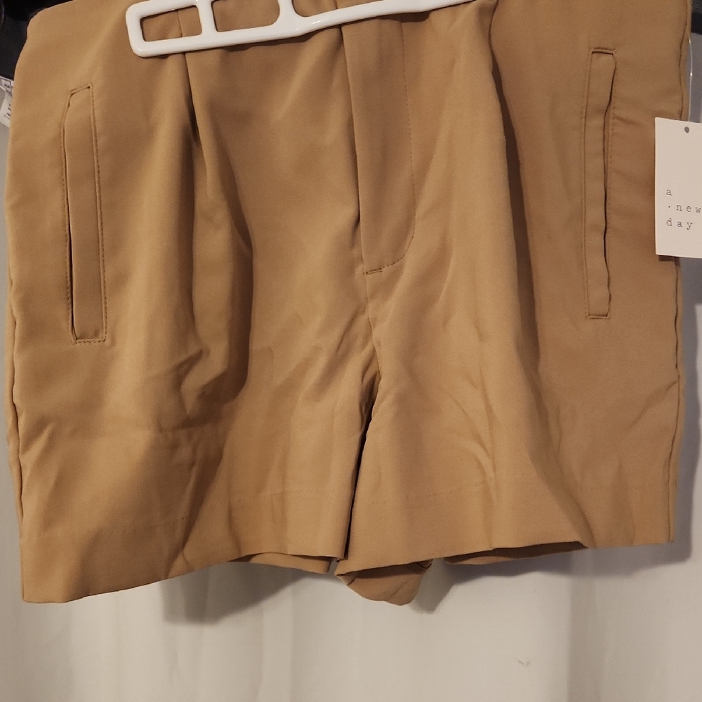 A New Day Camel Pleated Shorts